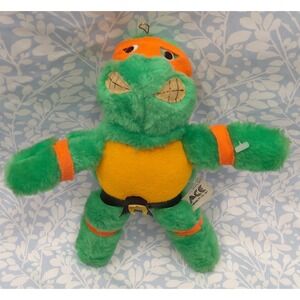 Vintage Plush 1989 Michelangelo Teenage Mutant Ninja Turtle 9 1/2 Inches ACE